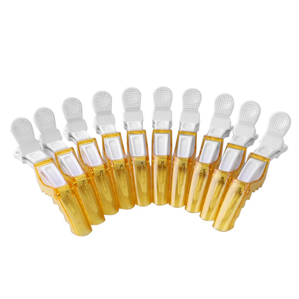 Pinza de araña para peluquería, pasador de cocodrilo de plástico, herramienta de agarre, utensilio de peluquería, 10/6 Uds.: 10PCS Yellow
