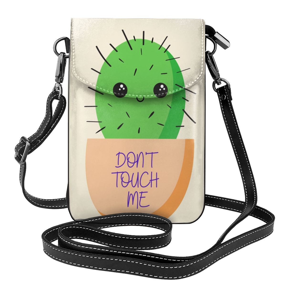 Tortoise Eating Cactus Shoulder Bag House Plant Aesthetic Leather School Women Bags Student Bulk Purse: 7