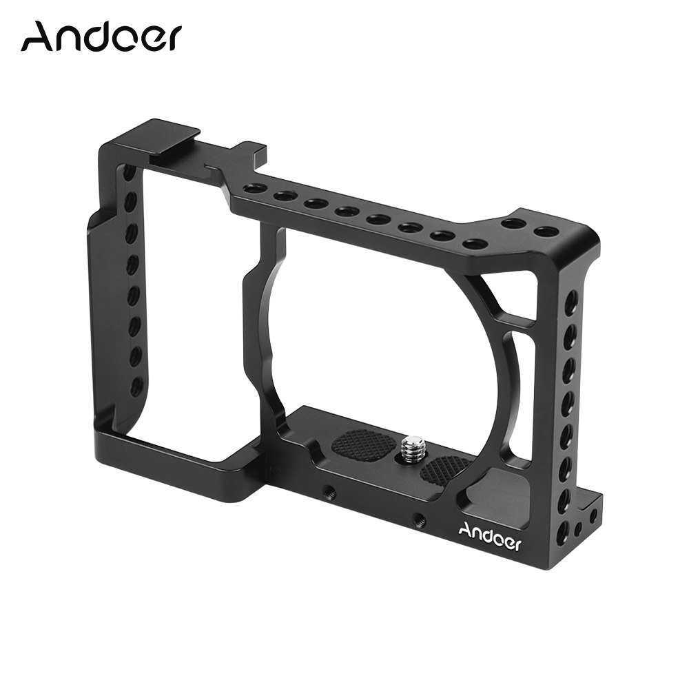 Andoer klatka operatorska wideo film film co stabilizator ze stopu aluminium 1/4 Cal śruba z zimna butów zamontować dla Sony A6500 kamery
