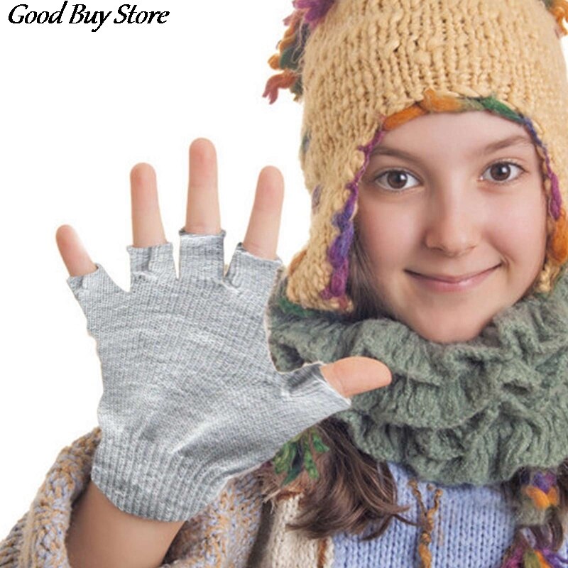 Kids Child School Knitwear Mittens Casual Cute Gloves Children Knitted Gloves Winter Autumn Fingerless Keyboard Gloves