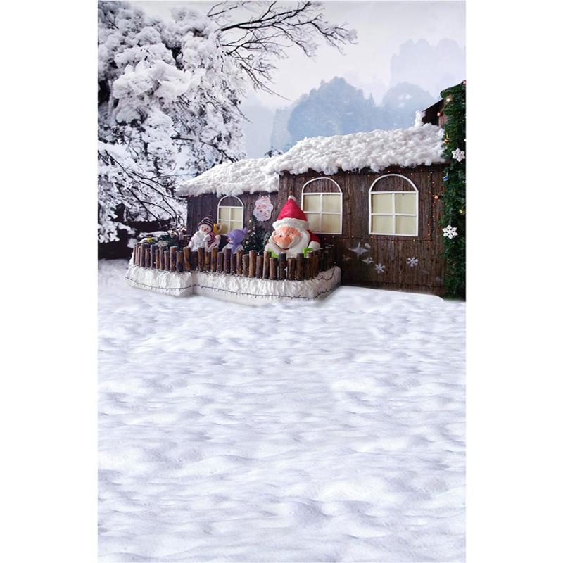Christmas Tree Backdrop Fireplace Photo Background Snow Ground Wooden Wall Photography Backdrops For Photo Studio Family Decor: F