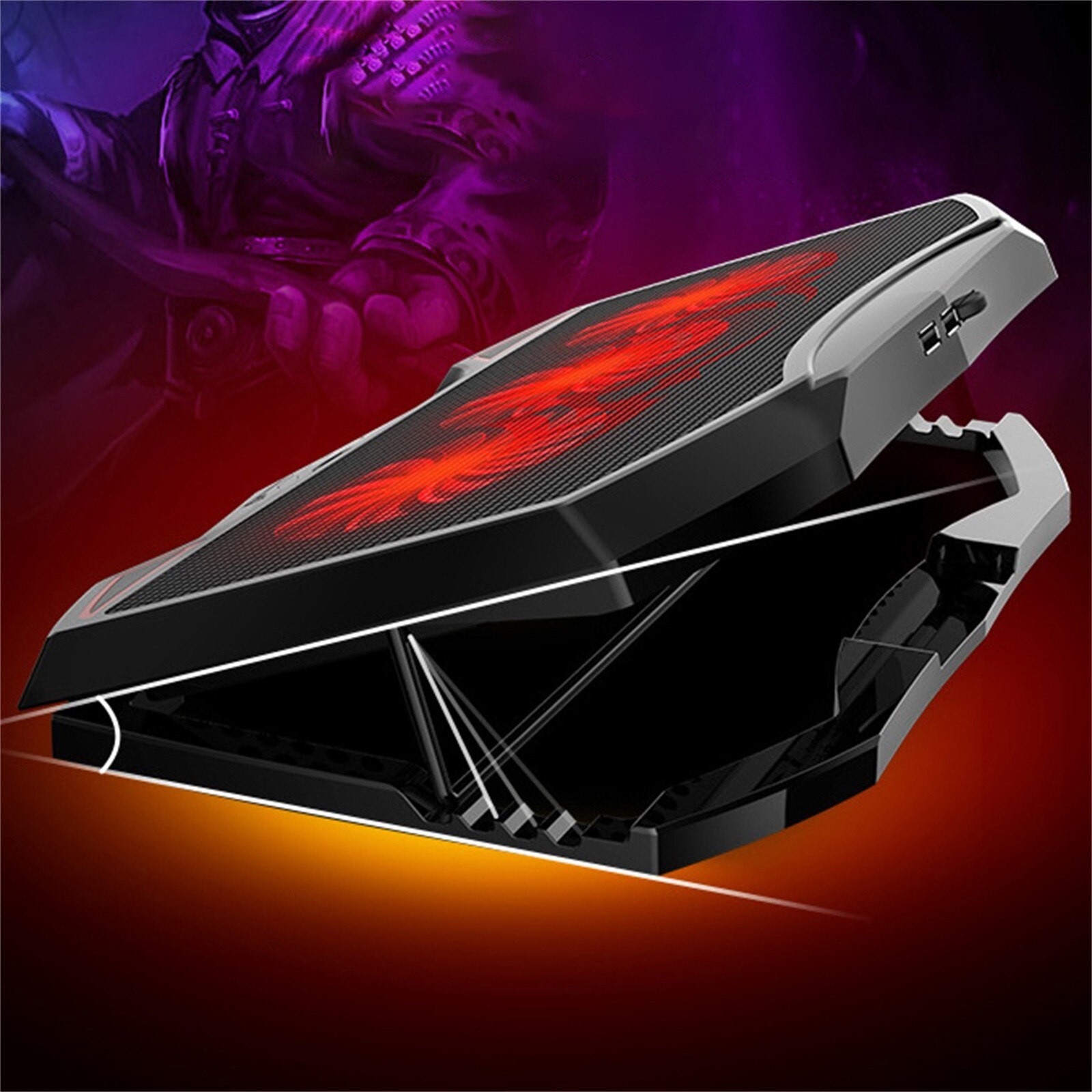 Heat Sink Laptop Cooler Cooling Pad Slim Portable USB Powered (3 Fans) Good Cooling Effect For Games
