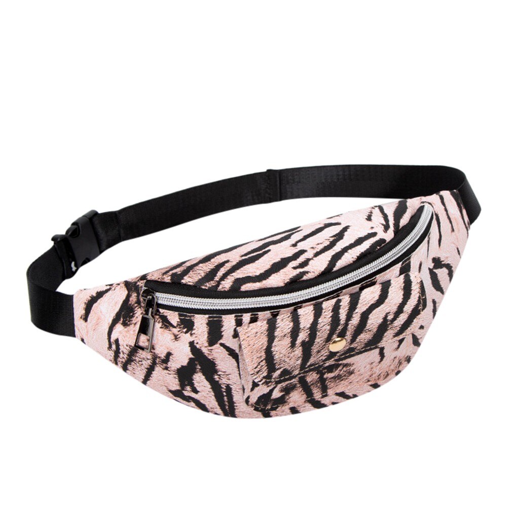 Mode Vrouwen Pu Taille Zakken Luipaard Print Fanny Pack Reizen Riem Portemonnee Schoudertassen Tote Taille Bag Sac Banaan Femme bolsa: Roze