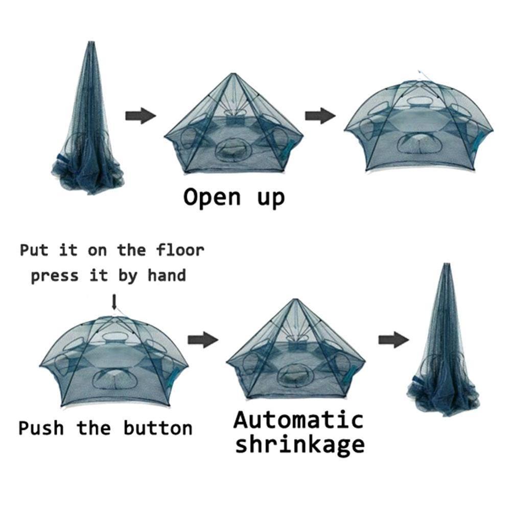 Automatic folding shrimp cage fishing net hand throwing fishing umbrella cage net shrimp net gear bold shrimp F8T3