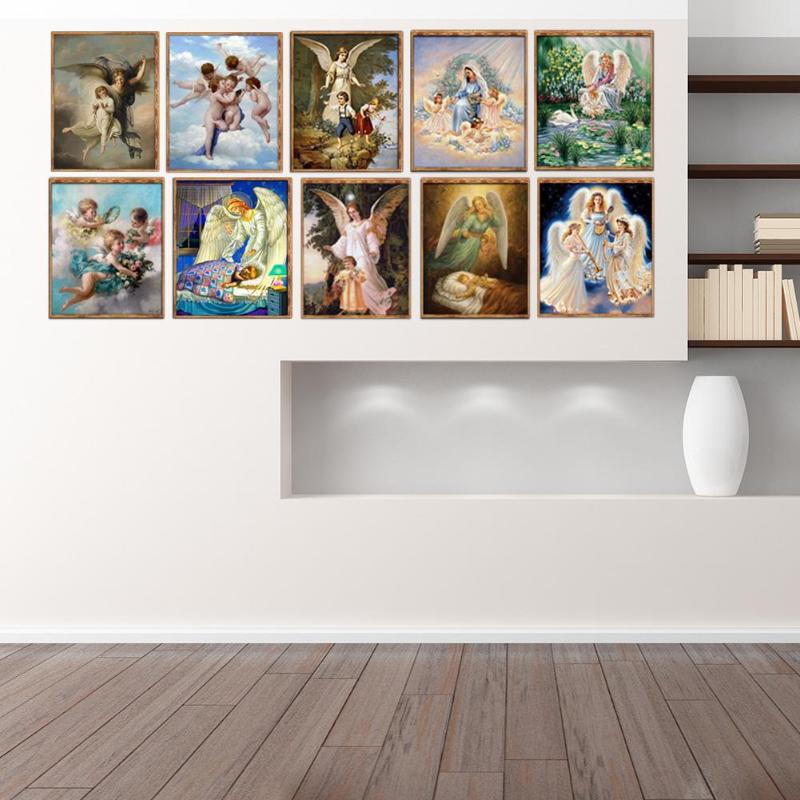 5D DIY Full Drill Diamond Painting Guardian Angel Butterfly Cross Stitch Needlework Kit Home Decor Oxidation Resistance 40*30cm