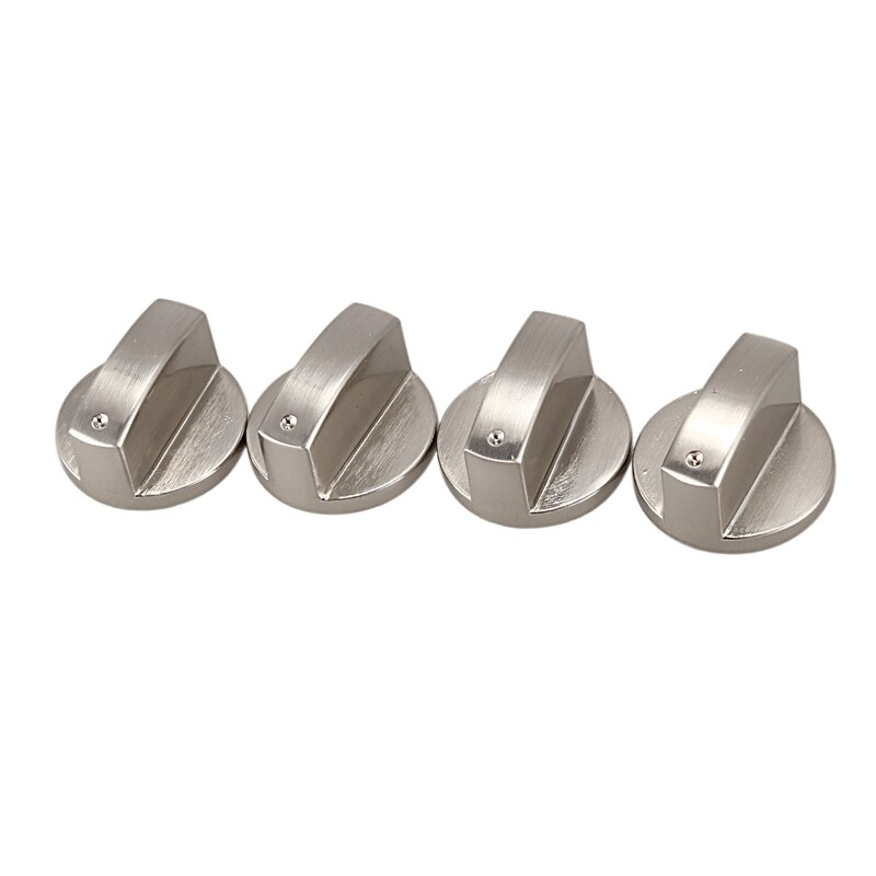 Stoves Cooker Knobs,Oven Knob(4pcs),6mm Universal Silver Gas Stove Control Knobs Adaptors Oven Rotary Switch Cooking Surface