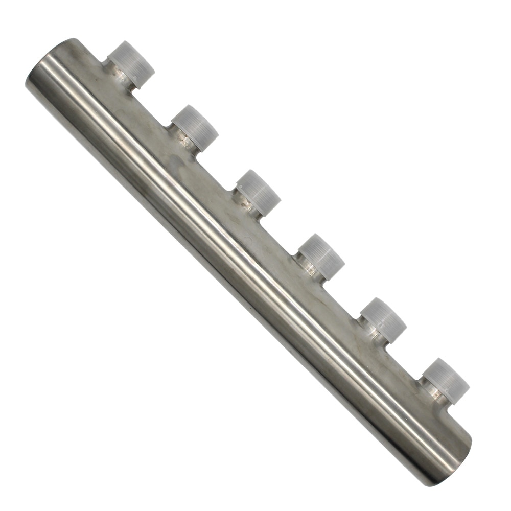 3/4*1/2 Stainless steel Water Distribution Manifold for Underfloor Heating System(2-12 port) One end open one end closed