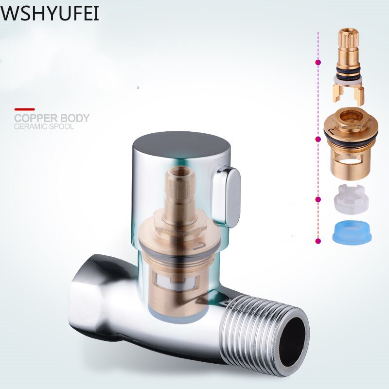 Solid Copper Thickening Water Stop Valve Water Heater Kitchen Washing Machine Toilet Water Heater Angle Valve Switch