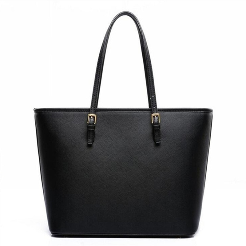 Big Bag women pu leather handbag brief shoulder bag black white large capacity luxury tote shopper bag