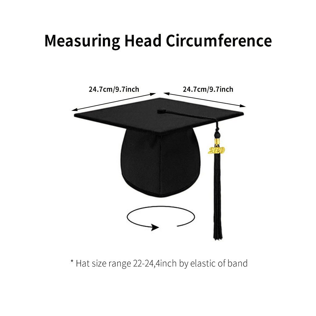 Gorro de graduación para estudiantes y adultos, gorra mate con borla ajustable, gorros de fotografía para estudiantes, gorro de ceremonia de graduación