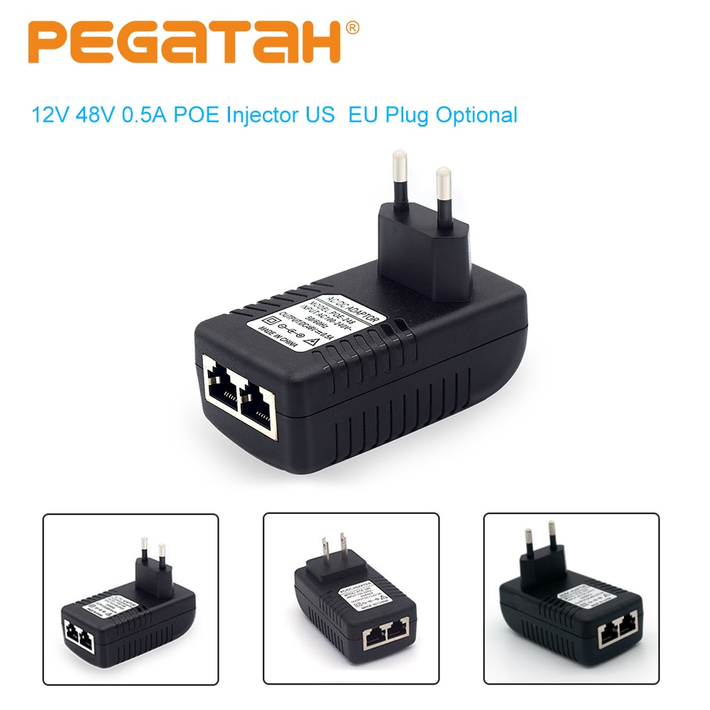 POE adapter Power POE RJ45 splitter ethernet 10 100M Network Switch Cable injector DC48V 12V 0.5A 2A cctv camera tester