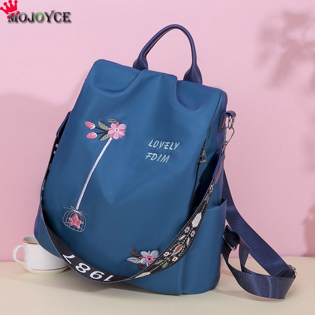 Achats en plein air accessoires fournitures femmes sac à dos fleur broderie épaule sacs d'école Anti-vol voyage sac à dos
