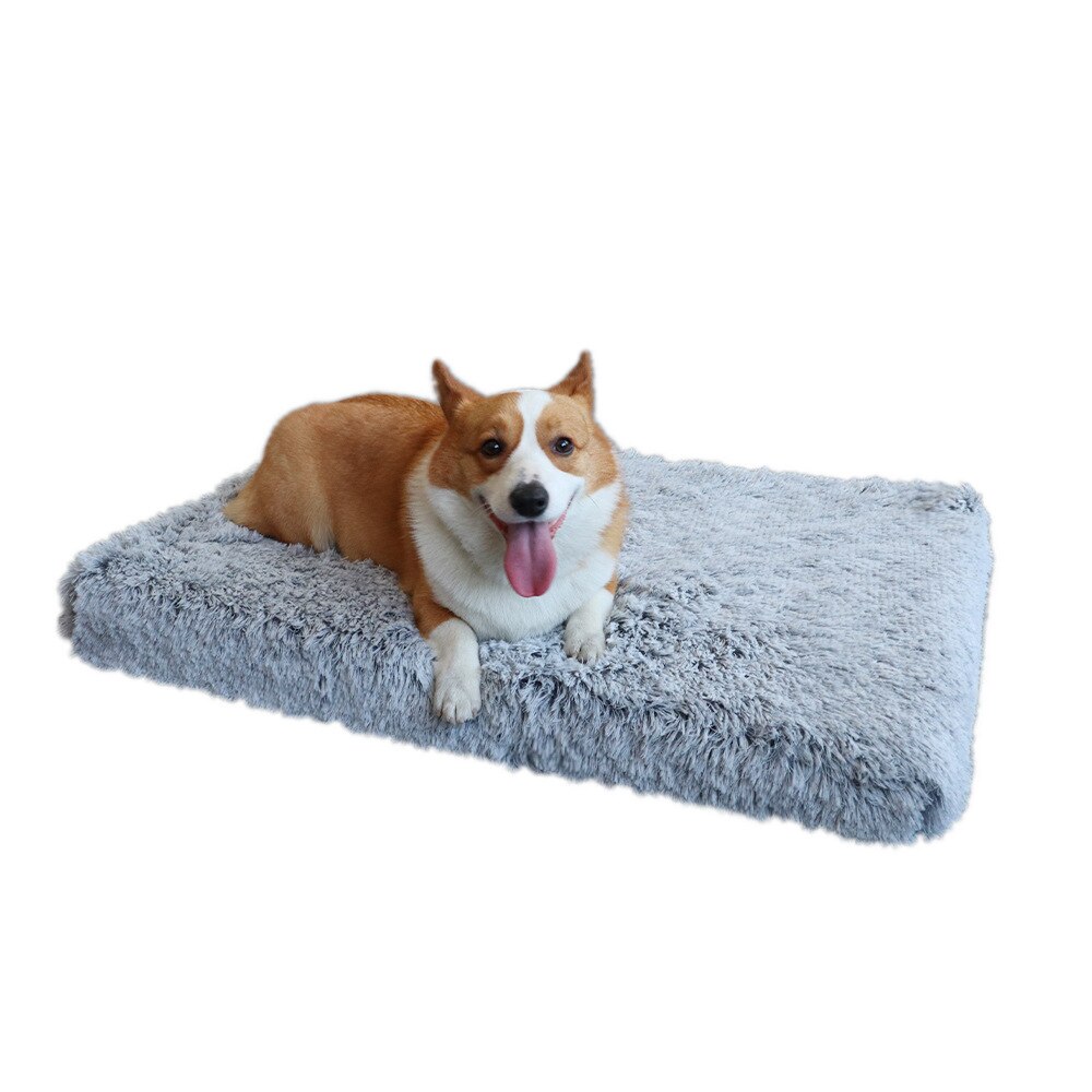 Lange Plüsch Katze matt Haustier Kissen Decke Weichen Vlies Katze Kissen Welpen Chihuahua Sofa matt Pad für Kleine Große Hunde Haustier Liefert: hell grau / M 50x40x5cm