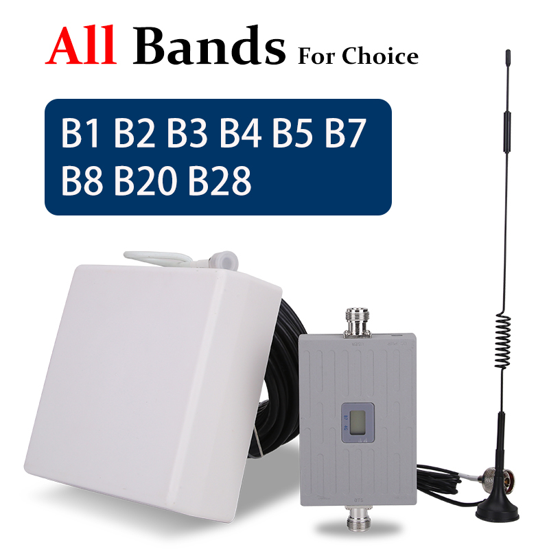 4G Signal Amplifier Cellular Booster Mobile Repeater LTE B1 B2 B4 B5 B6 B7 B20 3G Internet Extender Cell Phone Bosoter For Home