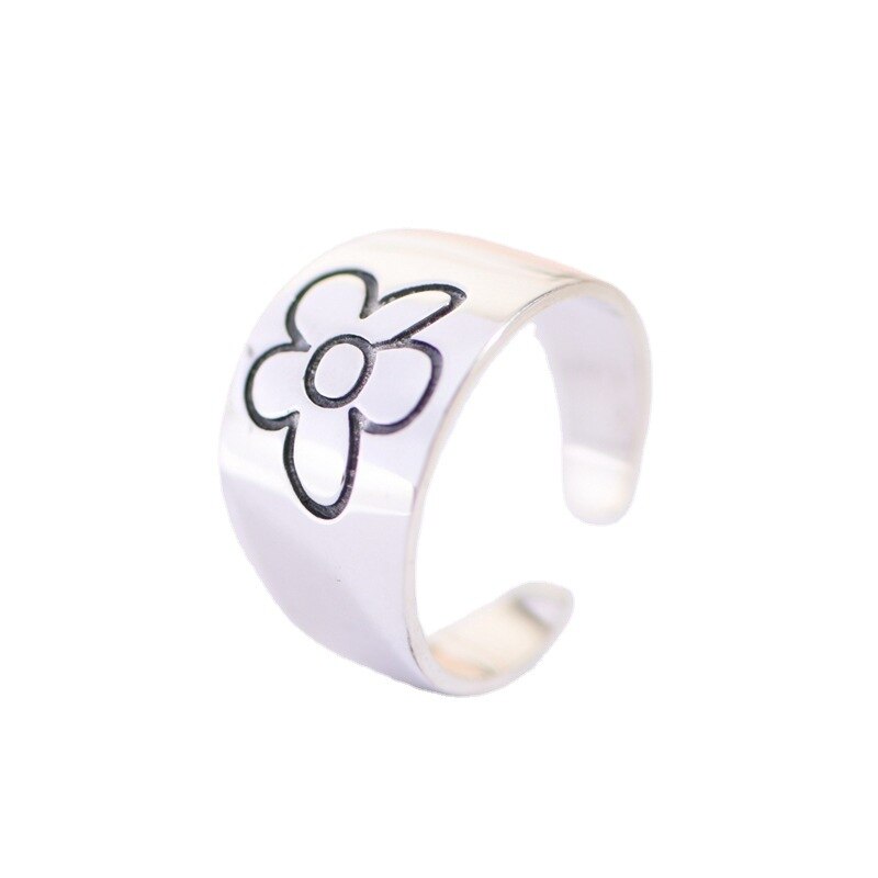 Trendy Koreaanse Stijl Bloem Ringen Voor Vrouwen Punk Vintage Pruimenbloesem Ring Kleine Daisy Bloem Ringen Party Paar R