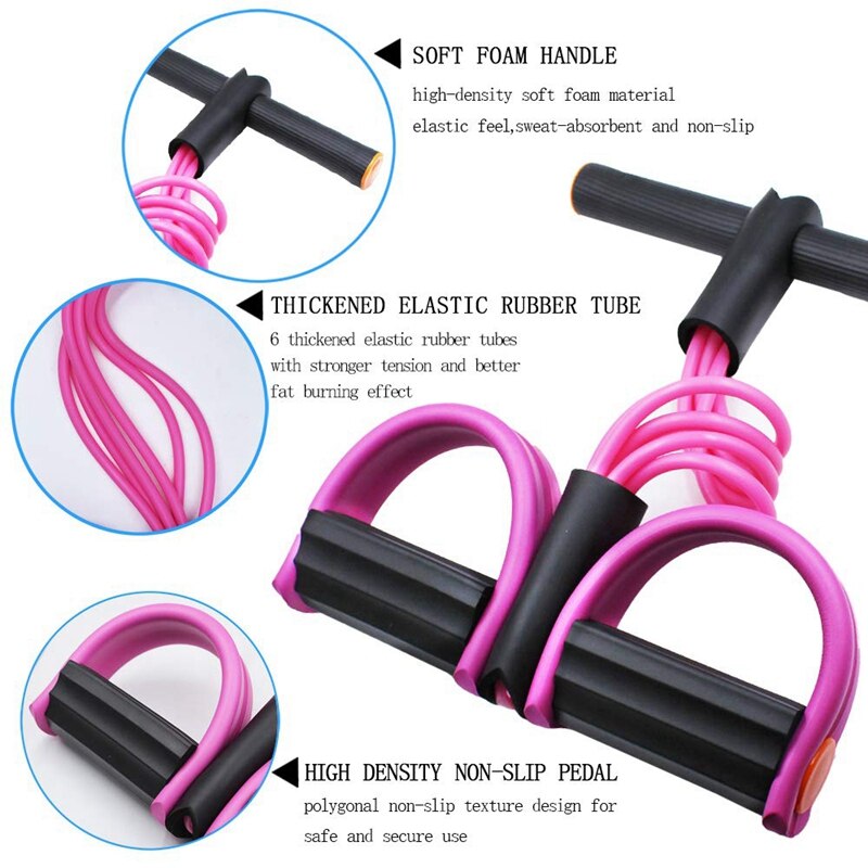 Pedal Widerstand Band 6 Rohr Elastische Yoga Pedal Abzieher Widerstand Band für Bauch Taille ArmLegStretching Situp Ausbildung