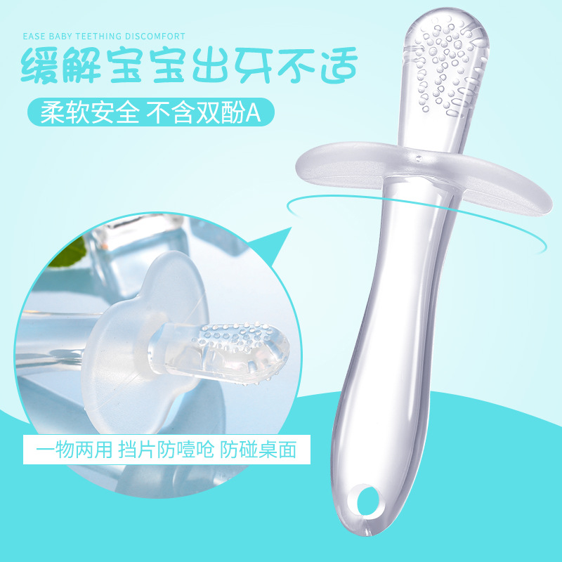 baby molaren stok silicagel tandheelkundige lijm voor baby zachte molars baby kauwen gumrattle stok