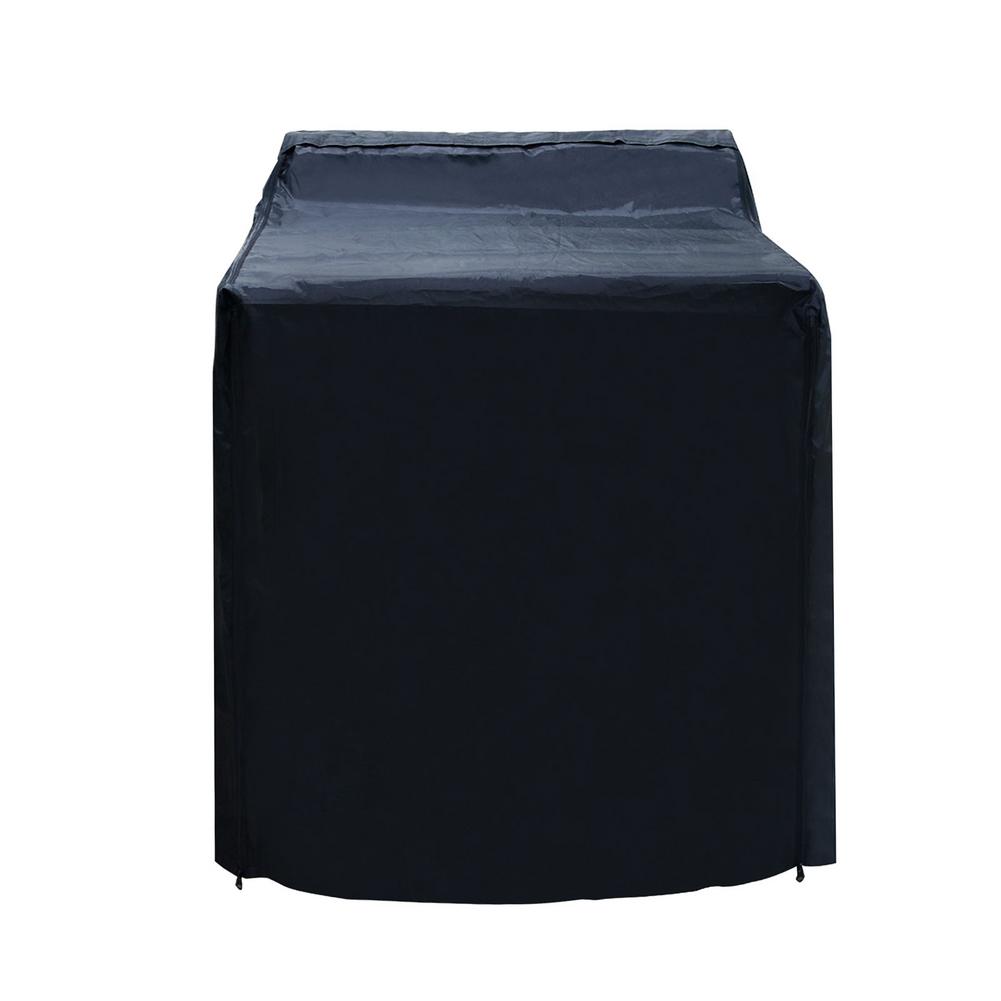 Washing Machine Cover Washer Dryer Dust Cover For Top-loading Or Front-loading Machine Fully Automatic Drum Oxford Cloth Dryer: Black