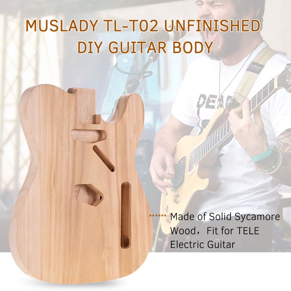Muslady TL-T02 non fini guitare électrique corps sycomore bois blanc guitare baril pour télé Style guitares électriques bricolage pièces