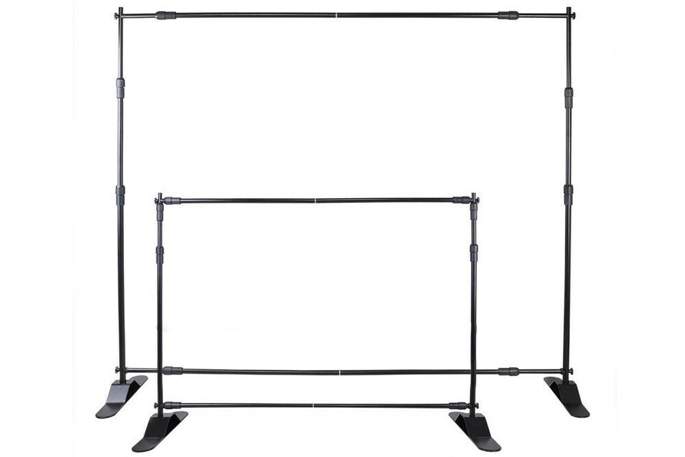 8&#39; Display Backdrop Banner Stand Adjustable Telescopic Lightweight Trade Show Wall Exhibitor