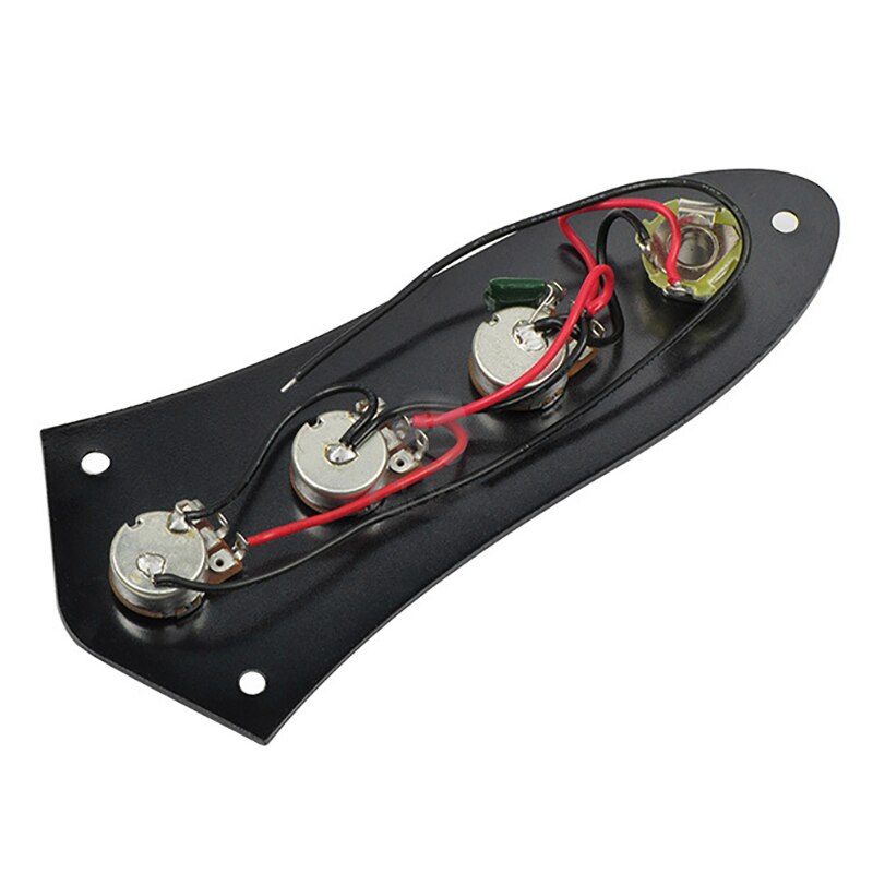 Bass Pre-Wired Switch Control Plate with Black Patterns for Fender Jazz Bass Part