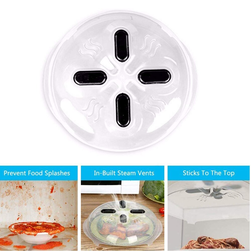 Safety Splatter Guard Magnet Food Microwave Hover Anti-Sputtering Cover with Steam Vents Magnetic Splatter Lid Heat Resistant