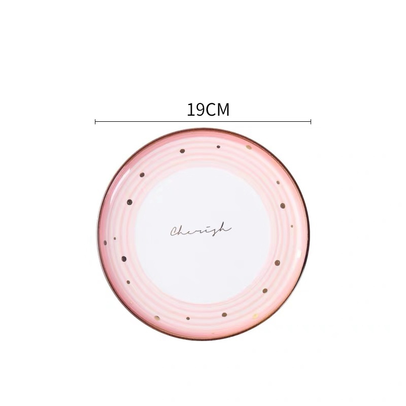Nordic Kurze Welle Topf Große fisch Teller Runde Keramik Geschirr Pizza Platte Kochgeschirr Porzellan Sushi Geschirr: 8inch plate pink