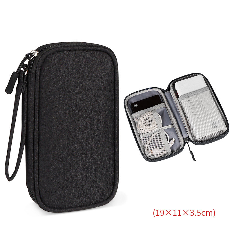 Reise tragbare digitale Zubehör Aufbewahrungstasche Organizer von Handytasche U Disk Ladebank Handy, Mobiltelefon Datenkabel Aufbewahrungstasche: Blau