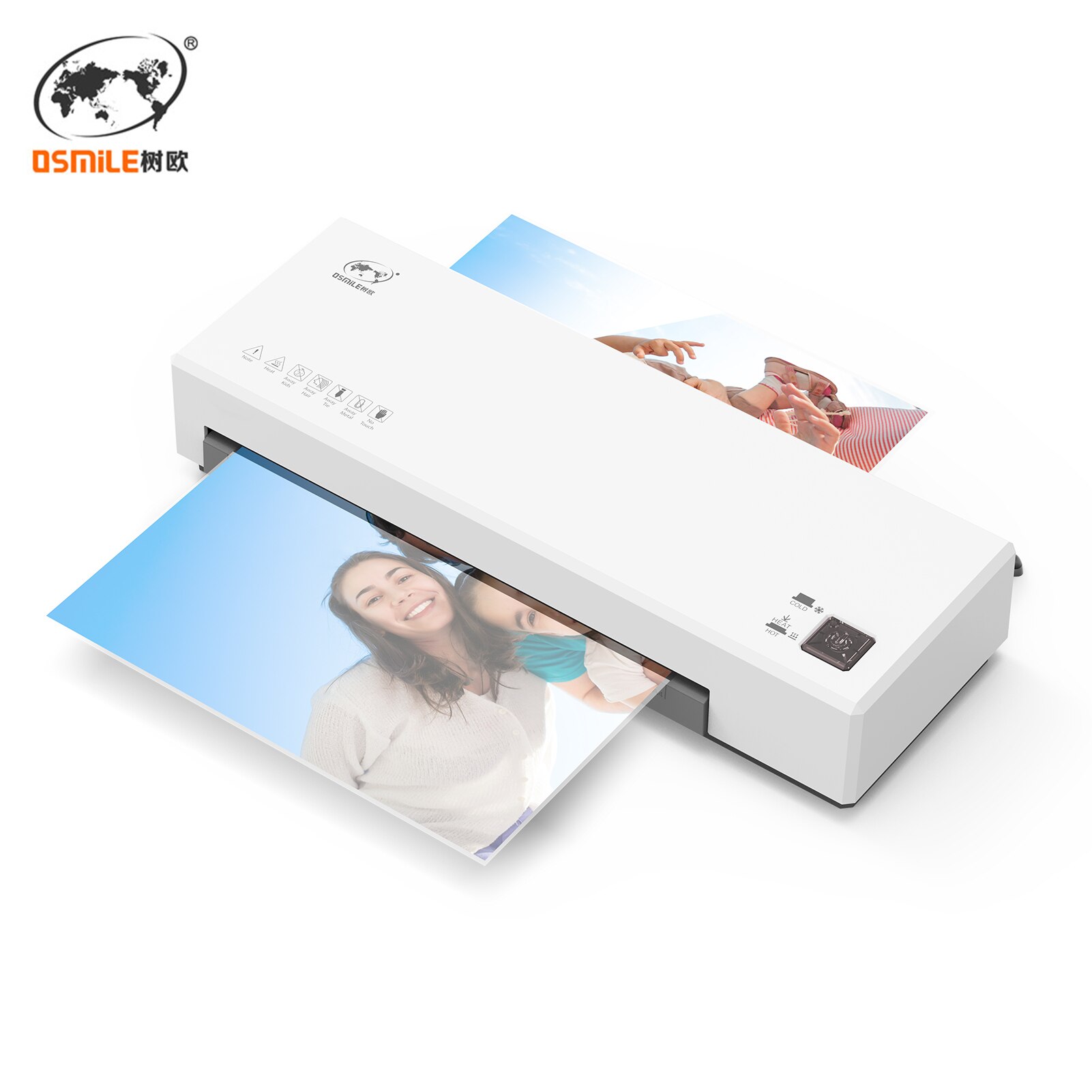 OSMILE SL266 Desktop Laminator Machine Set A4 Size and Cold Lamination 2 Roller System for A4/A5/A6 Laminating Pouches