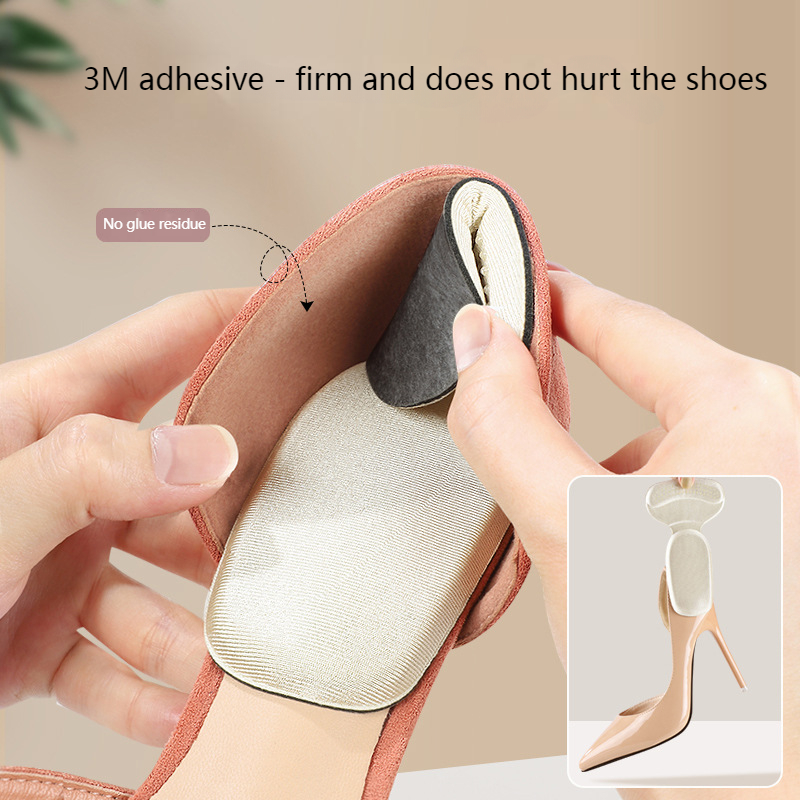Pegatinas de esponja en forma de T para talón cojín para zapatos Protector de talón para zapatos insertos de tacones altos almohadillas para talón ajustador de zapatos medias plantillas para mujer