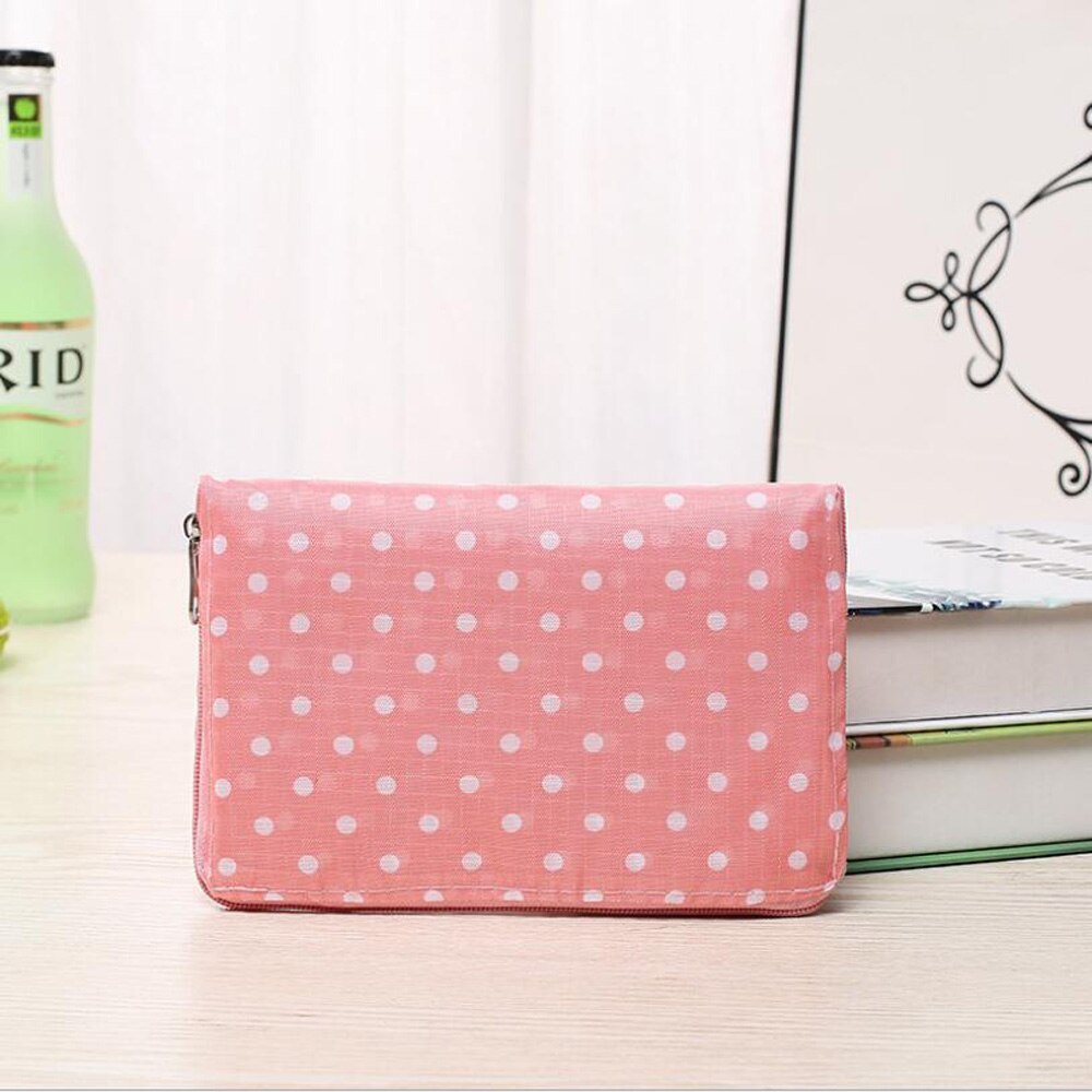 Eco Vriendelijke Opvouwbare Boodschappentas Vrouwen Handtassen Waterdichte Opvouwbare Herbruikbare Huishoudelijke Tassen Opbergzakken: pink dot