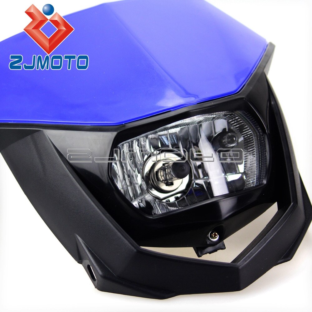 ZJMOTO H4 35W Scheinwerfer Verkleidung Blau Off Road Motorrad Scheinwerfer Enduro Scheinwerfer Streetfighter Für Yamaha YZ YZF WR WRF DT XT