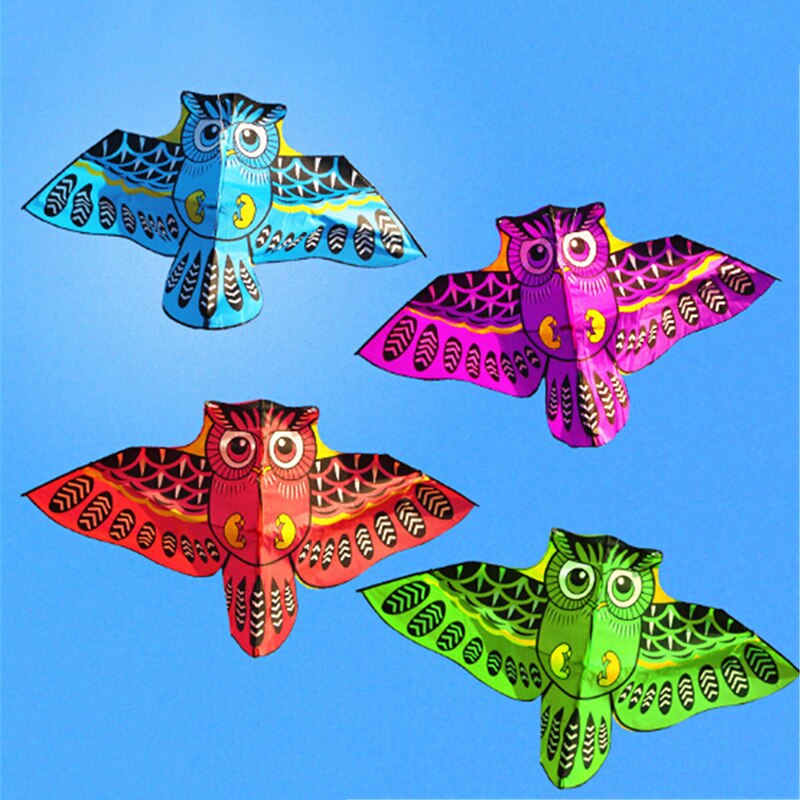 EHBqna-Juego de 1 Set de búho volador de dibujos animados con línea de cometa, juguete para niños al aire libre, de Navidad, al aire libre, juego de parque