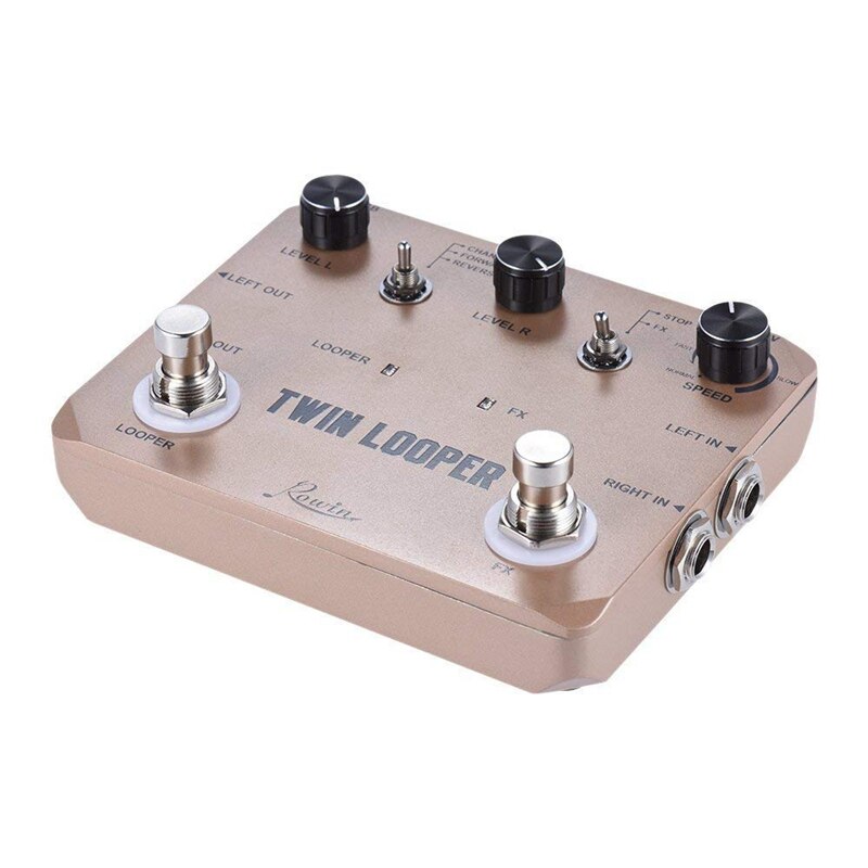 Twin Looper Station Electric Guitar Effect Pedal Loop Station for Guitarists Golden