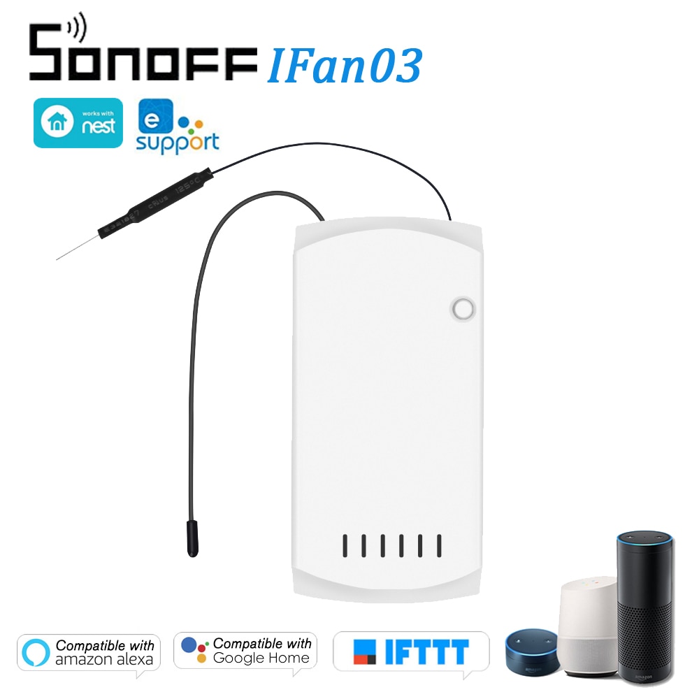 Sonoff IFan03 Plafond Ventilator Controller Smart Switch Controller Wifi Plafond Ventilator Licht Controller Rf/App Afstandsbediening Voor Alexa