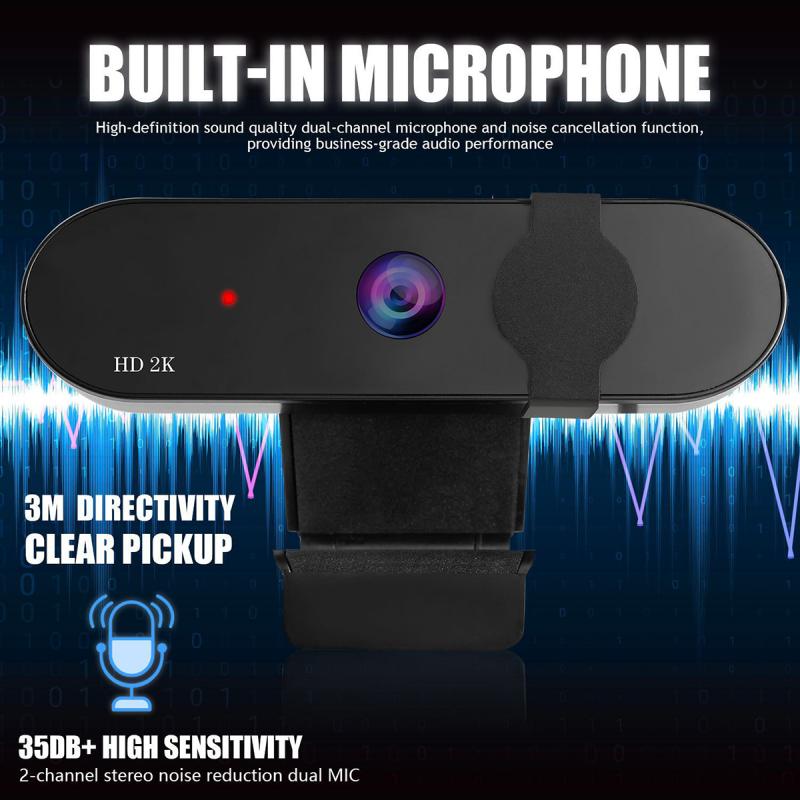 1pc Newest HD 1080P/2K/4K Webcam With Microphone USB Camera For PC/ Laptop Desktop Video Call 120 ° Super Wide-angle Range