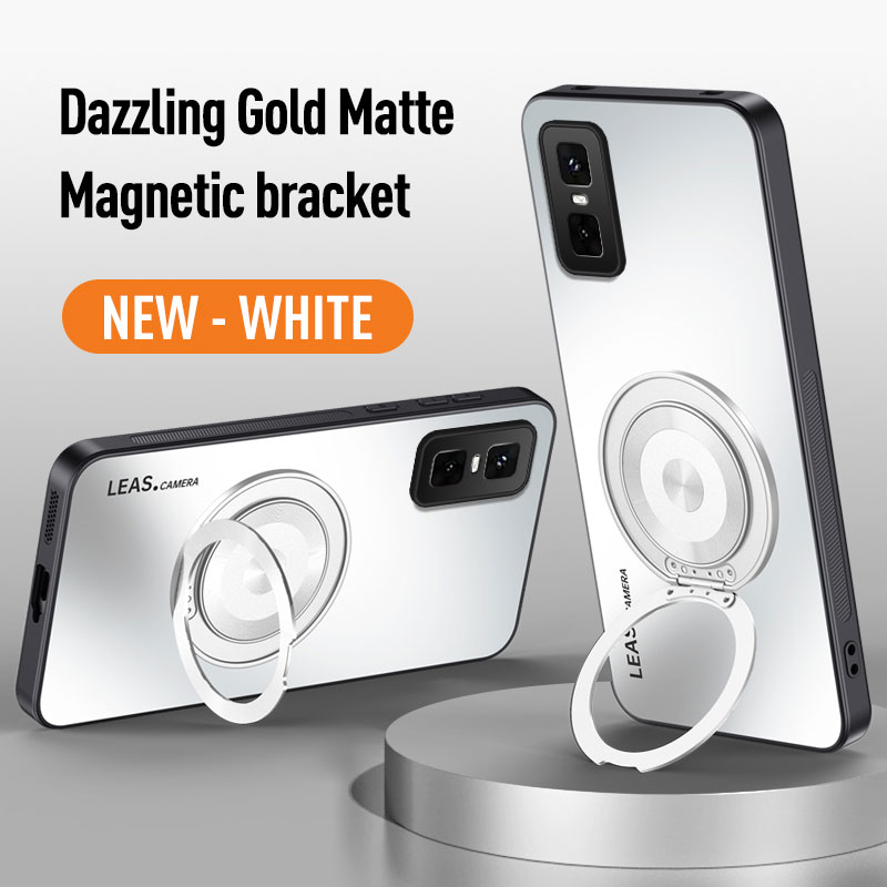 Para Infinix GT 30 Pro 5G Funda de lujo mate 360 ° Funda trasera con soporte para Infinix GT30 Pro, Funda magnética a prueba de golpes: Castaño