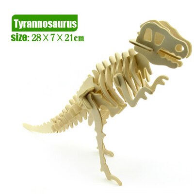 Dinosaurier puzzle tiere holz spielzeug dreidimensionale modell montiert puzzle spielzeug DIY für baby kinder pädagogisches 3D puzzles: Tyrannosaurus