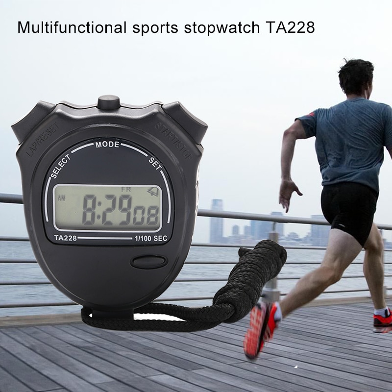 Digital stopur timer håndholdt kronograf kronometer sport timer vækkeur atletik svømning sport fitness trænere