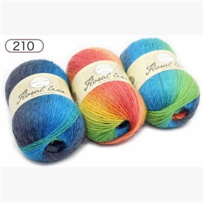 1pc 100g sektion farvet uld regnbue garn hånd strik hæklet tykt garn gør det selv håndværk varmt tørklæde sweater pude 360m: 210