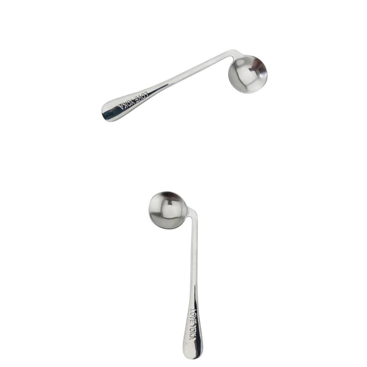 2 Pcs Stainless Steel Left/Right Angled Spoon Curved Utensils Soup Spoon