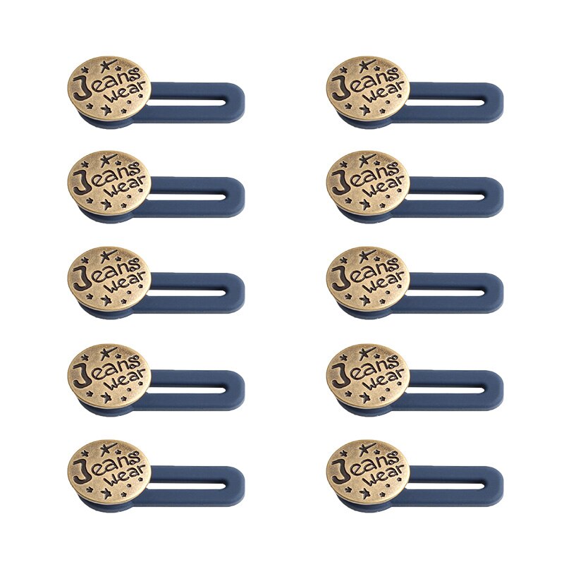 Extenseur de boutons en métal pour pantalons, 10 pièces, outils de couture gratuits, réglables, rétractables, réutilisables: 10