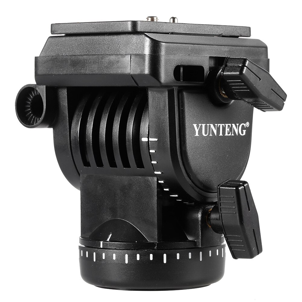 YUNTENG YT-950 Fluid Drag Tilt Pan Damping Head Video DSLR Camera Tripod Head with Handle Two Quick Release Plates