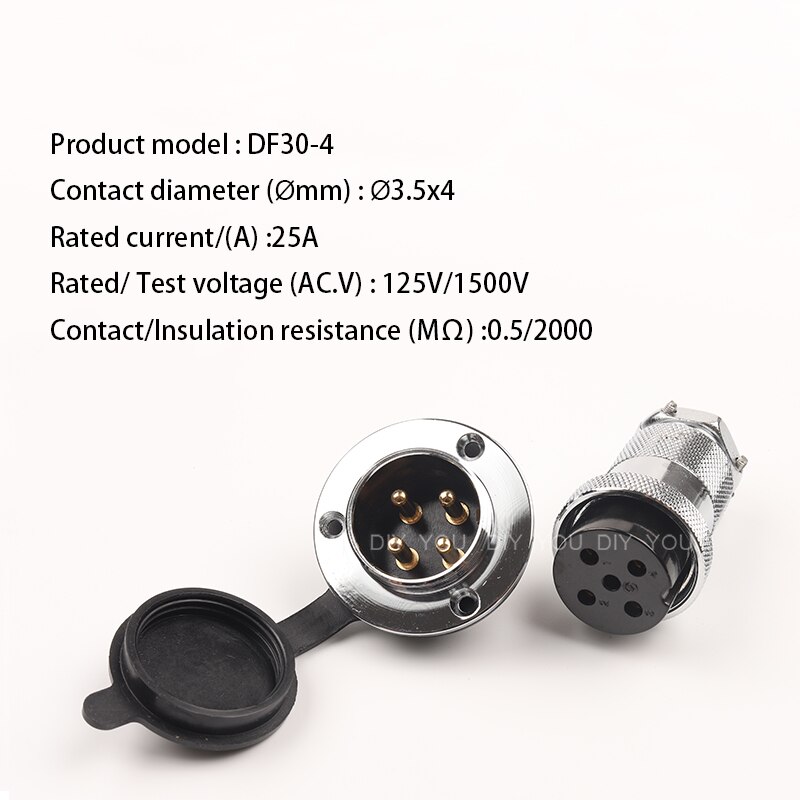 1 Set DF30 GX30 Luchtvaart Connector 2 3 4 5 7 8 10 14 Pin Vrouwelijke Plug &amp; Mannelijke Socket circulaire Flens Elektrische Draad Connector: DF30-4 Round Flange