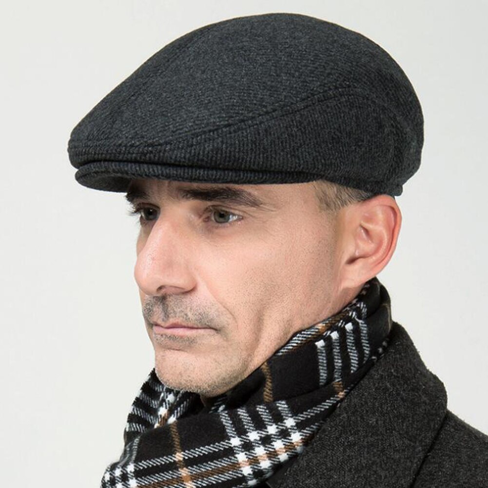 Peaky Blinders-Sombrero de lana con visera plana para hombre y mujer, gorra de malla con visera plana de Golf, Unisex, para otoño e invierno, poliéster: 61CM