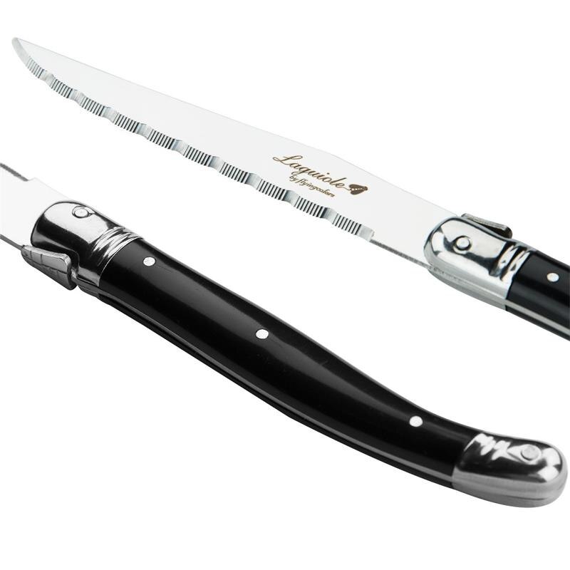 9 &#39;&#39;Laguiole Rvs Steak Messen Diner Mes Zwarte Bestek Tafel Mes Servies Sets Restaurant Home Bar Flatwatware