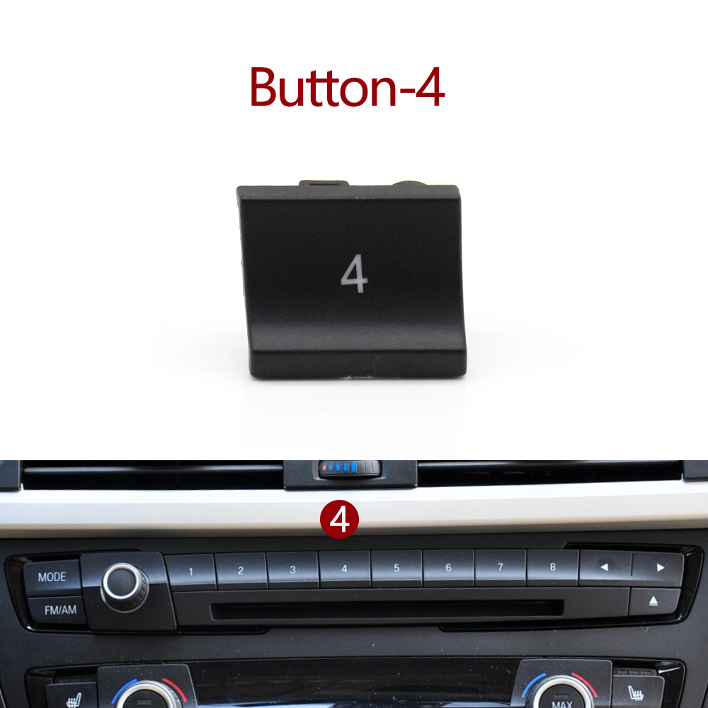 Panel frontal de coche, reproductor de CD de Radio, botón de dígitos, botones de interruptor, cubierta embellecedora para BMW M3 M4 F20 F21 F22 F30 F32 F35 F34 F36: Plata