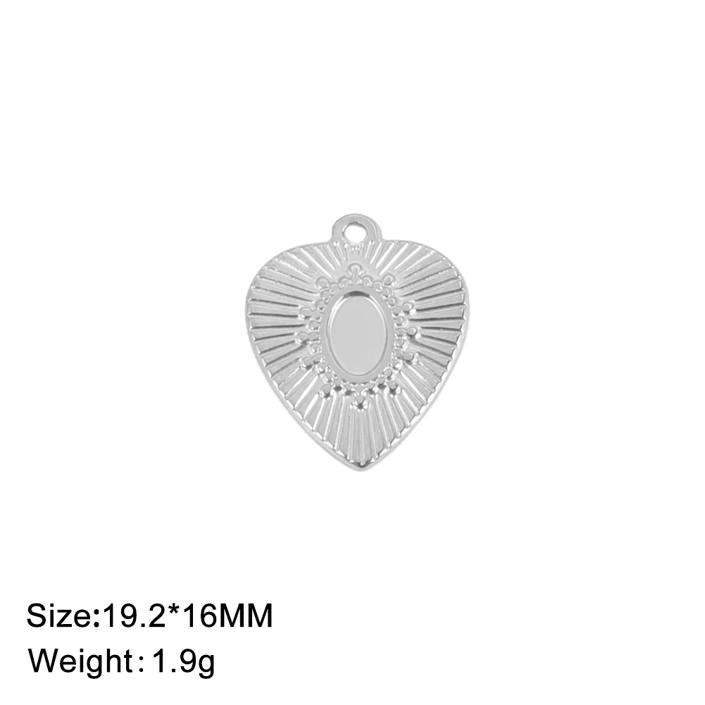 EUEAVAN-5 unids/lote de abalorios de acero inoxidable, collar con colgante de amor y corazón, suministros de fabricación de joyería DIY para mujer, hechos a mano al por mayor: Plata / Color oro puro