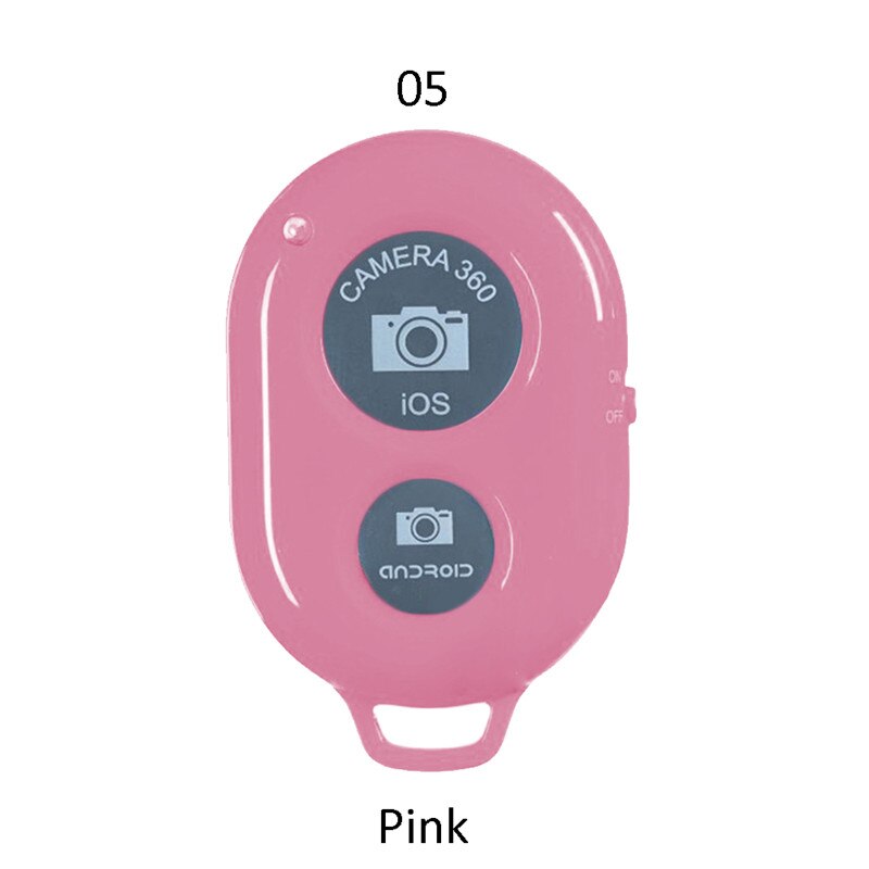 Botón disparador para Selfie, controlador de temporizador, palo de fotos, disparador, botón remoto compatible con Bluetooth, accesorios para selfis: Rosa