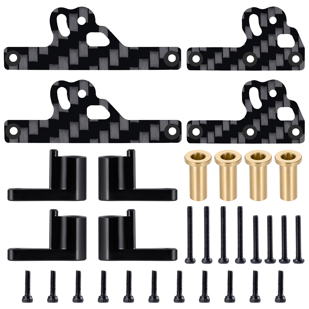 AXSPEED-hoja flexible de aluminio y fibra de carbono para suspensión, extensión de viaje, soporte de amortiguador para actualizaciones Axial SCX24 1/24: Default Title